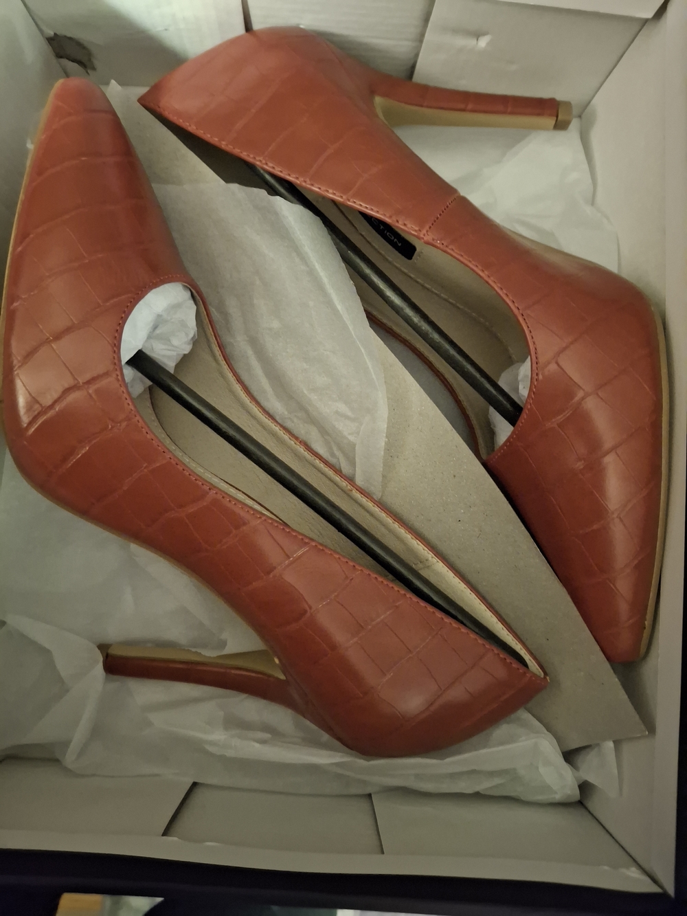 French Connection Croc-Embossed Heels
